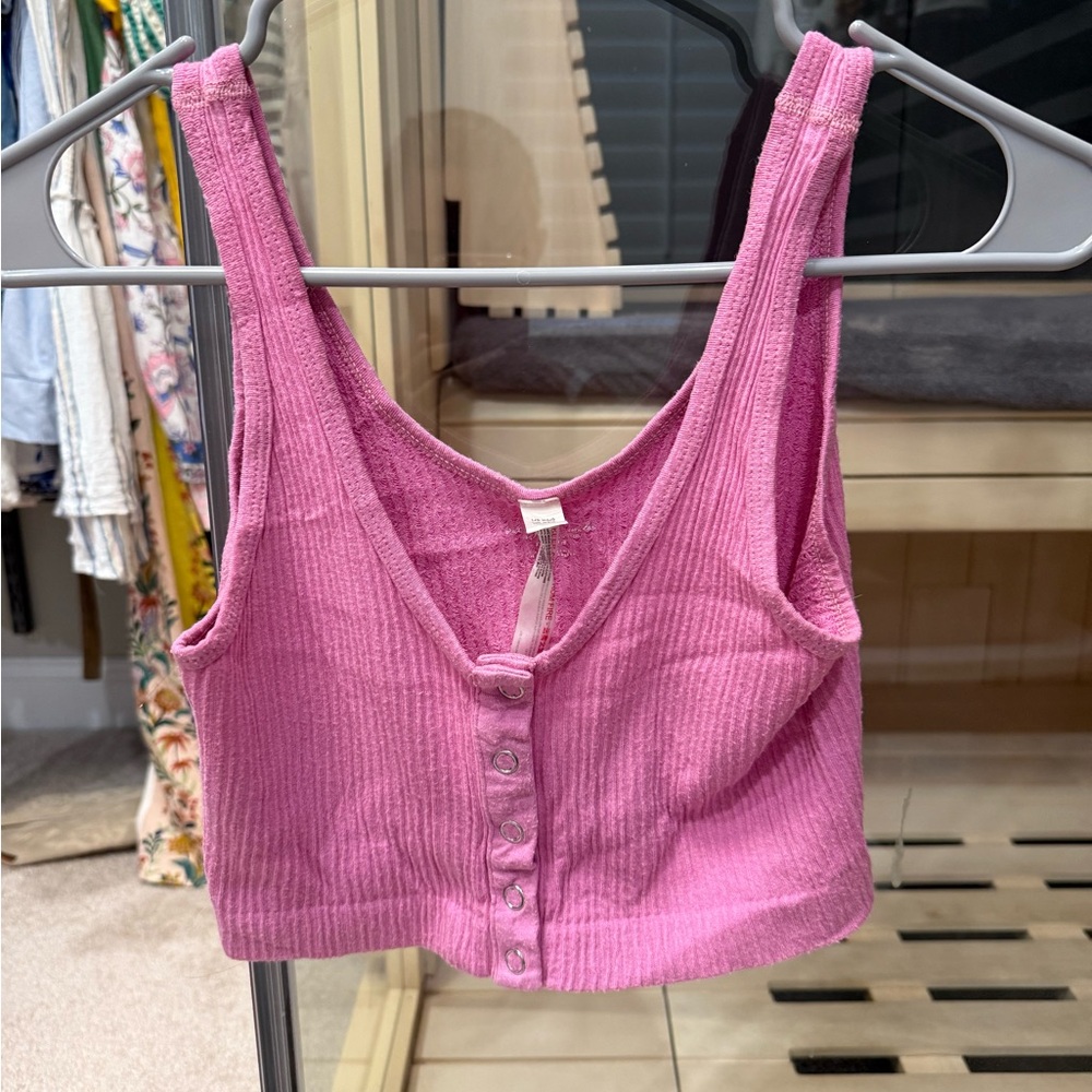 Urban Outfitters Pink Ribbed Tank Top